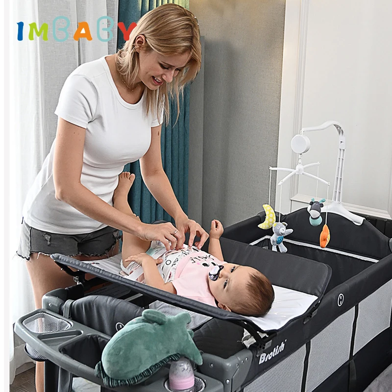 IMBABY Baby Bed Portable Baby Cribs with Diaper Table Baby Nest Double Decker Baby Sleep Cradle Multifunctional Playpen Crib 2 IMBABY Baby Bed Portable Baby Cribs with Diaper Table Baby Nest Double Decker Baby Sleep Cradle Multifunctional Playpen Crib 2