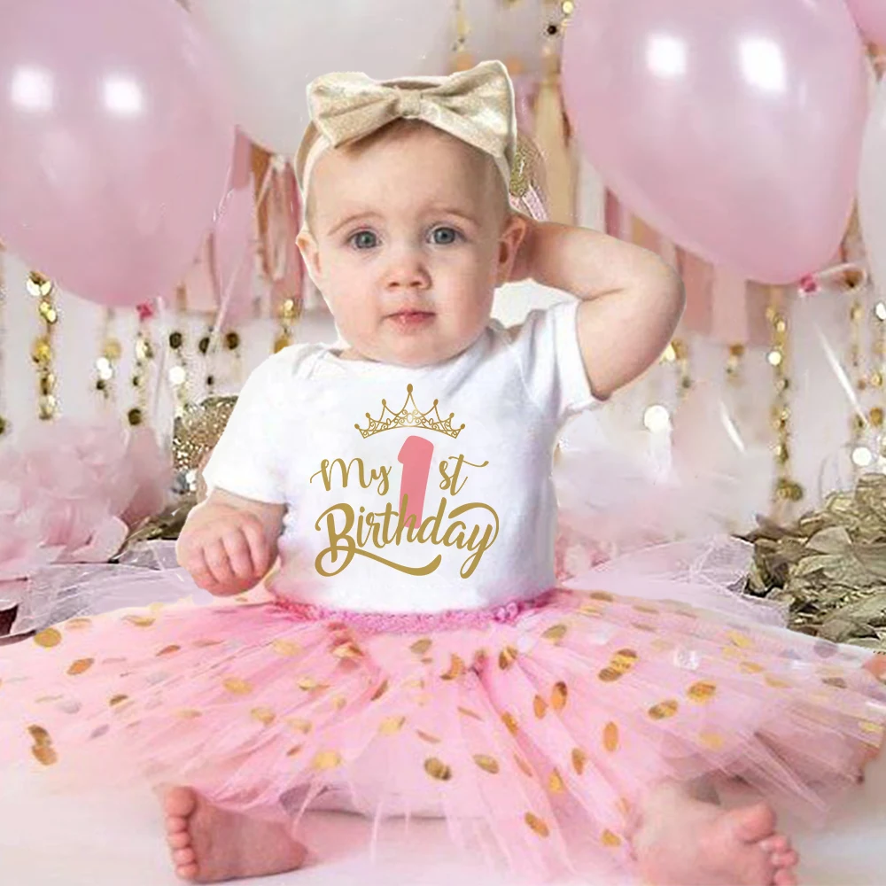 My 1st Birthday Baby Girl Birthday Dress + Bodysuit Set Pink Tutu Cake Dresses + Romper Outfits Girls Summer Clothes Jumpsuit 1 My 1st Birthday Baby Girl Birthday Dress + Bodysuit Set Pink Tutu Cake Dresses + Romper Outfits Girls Summer Clothes Jumpsuit 1