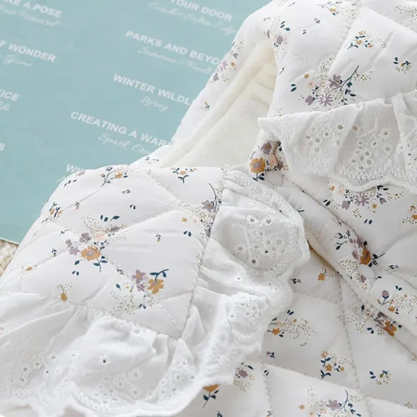 2024 Fall & Winter Baby Clothes 0-2 Y Sweet Toddler Girls Floral Fur Lining Rompers Infant Newborn Warm Jumpsuit with Hat 4