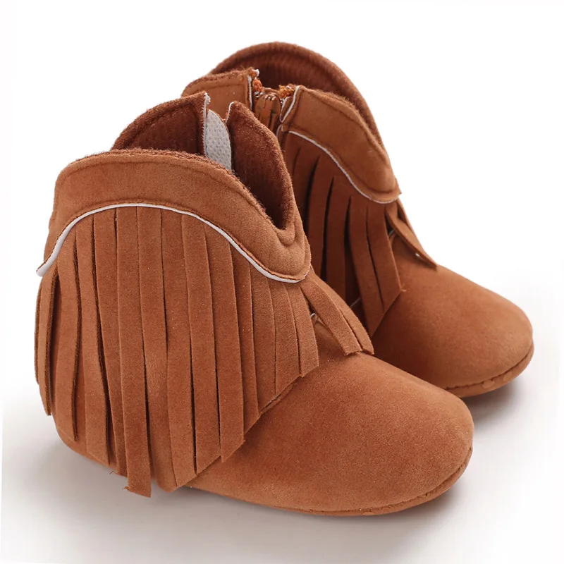 Yibubu Baby Girls Fringe Trim Sweet Western Boots Tassels Warm High Top Boots, Non-slip Soft Thick Crib Baby Shoes 6 Yibubu Baby Girls Fringe Trim Sweet Western Boots Tassels Warm High Top Boots, Non-slip Soft Thick Crib Baby Shoes 6
