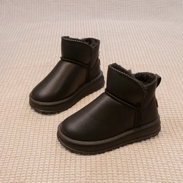 Boys Girls Winter Boots Kids Snow Boots Ankle Slip-on Fashion Classic Warm Thick Plush Cotton Children Rubber Boots 26-37 Soft 4