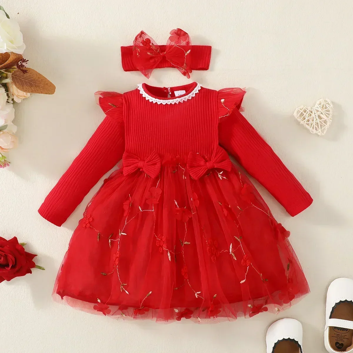 Spring Autumn Newborn Baby Girl Dresses for Girl Princess Lace First Birthday Girl Party Dresses Red Infant Fashion Dresss 1 Spring Autumn Newborn Baby Girl Dresses for Girl Princess Lace First Birthday Girl Party Dresses Red Infant Fashion Dresss 1
