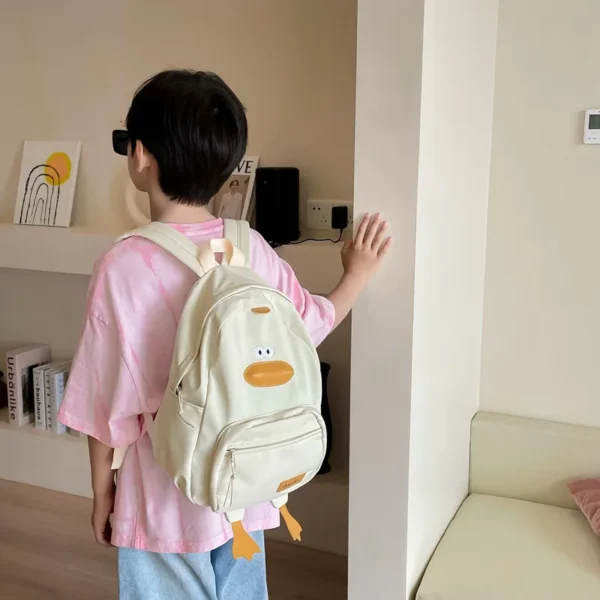 Canvas Kids Backpack School Bag for Girls Boys Cartoon Duck Children Travel Bags Portable Primary Child School Backpacks 4