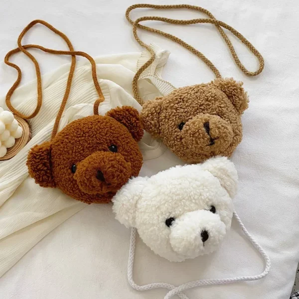 Children Kids Cute Bear Plush Shoulder Bag Cartoon Messenger Bags kawaii Plush Purses little Boys Girls Stuffed Animals Backpack 1
