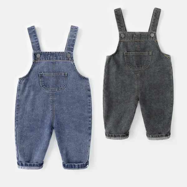 MILANCEL New Arrival Children Clothes Baby Girls Boys Overalls Solid Brief Style Toddler Denim Overol Jumpsuits 1