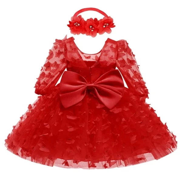 3 6 9 12 18 24 Months Newborn Dress Flowers Mesh Fashion Party Little Princess Baby Dress Christmas Birthday Gift Kids Clothes 6