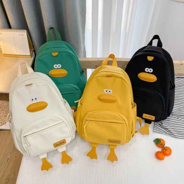 Canvas Kids Backpack School Bag for Girls Boys Cartoon Duck Children Travel Bags Portable Primary Child School Backpacks 1